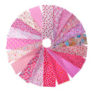 20 Pieces Pink Flower Printed Cotton Fabric Bundle DIY Patchwork Quilting Craft 20x30cm