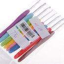 8 Pieces Soft Plastic Handle Aluminum Crochet Hooks Knitting Needles Set 2.5-6mm