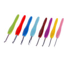 8 Pieces Soft Plastic Handle Aluminum Crochet Hooks Knitting Needles Set 2.5-6mm