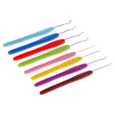 8 Pieces Soft Plastic Handle Aluminum Crochet Hooks Knitting Needles Set 2.5-6mm