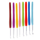 8 Pieces Soft Plastic Handle Aluminum Crochet Hooks Knitting Needles Set 2.5-6mm