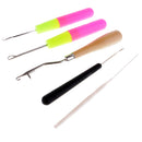 5 Pieces/Set Wood/Plastic Crochet Latch Hooks Lock Needles for Hair/Micro Braid