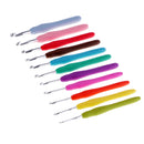 11 Pieces Soft Plastic Handle Aluminum Crochet Hooks Knitting Needles Set 2-8mm