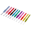 11 Pieces Soft Plastic Handle Aluminum Crochet Hooks Knitting Needles Set 2-8mm