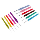 11 Pieces Soft Plastic Handle Aluminum Crochet Hooks Knitting Needles Set 2-8mm