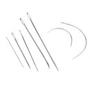 7 Pieces Curved Upholstery Hand Sewing Needles with 6 Pieces Leather Waxed Thread Cord and Drilling Awl Thimble and More for Leather Repair