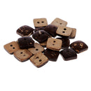 20pcs Mixed Brown Wooden Buttons for Sewing Fasteners Scrapbooking and DIY Craft
