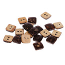 20pcs Mixed Brown Wooden Buttons for Sewing Fasteners Scrapbooking and DIY Craft