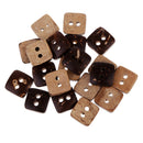 20pcs Mixed Brown Wooden Buttons for Sewing Fasteners Scrapbooking and DIY Craft