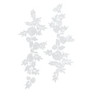 1 Pair Venise Floral Motif Lace Trims Dress Wedding DIY Sewing Craft Appliques White