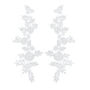 1 Pair Venise Floral Motif Lace Trims Dress Wedding DIY Sewing Craft Appliques White