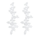 1 Pair Venise Floral Motif Lace Trims Dress Wedding DIY Sewing Craft Appliques White