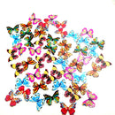 50 Pieces Vintage Wood Buttons 2-hole Butterfly Buttons for DIY Sewing Scrapbooking