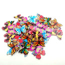 50 Pieces Vintage Wood Buttons 2-hole Butterfly Buttons for DIY Sewing Scrapbooking