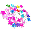 50PCs/lot Wooden Buttons Mixed Color Flower Shaped 2-hole Sewing Scrapbook DIY