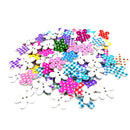 50Pcs Mixed 2 Holes Wooden Flower Dot & Grip Printed Buttons for Sewing Crafting and DIY Craft 25mm