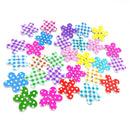 50Pcs Mixed 2 Holes Wooden Flower Dot & Grip Printed Buttons for Sewing Crafting and DIY Craft 25mm