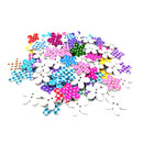 50Pcs Mixed 2 Holes Wooden Flower Dot & Grip Printed Buttons for Sewing Crafting and DIY Craft 25mm