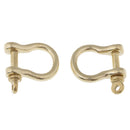 2Pcs Brass D-Rings Screw Horseshoe Buckle Ring Leathercraft Purse Belt Loop