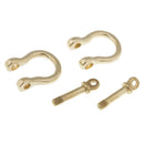 2Pcs Brass D-Rings Screw Horseshoe Buckle Ring Leathercraft Purse Belt Loop