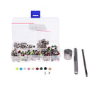 180 Set Leather Rivets Rivet Metal Studs with 3 Pieces Fixing Tool for DIY Leather Craft Rivets Replacement
