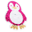 Penguin Reversible Change Color Sequin Sewing on Patches Clothes DIY Embroidered Motif Applique Craft for Jeans, T-shirts