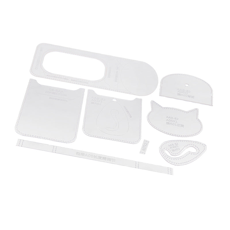 1 Set of Durable Clear Acrylic Cute Mini Phone Bag Wallet Stencil Template For DIY Leathercrafts