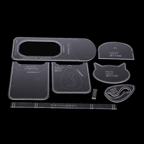 1 Set of Durable Clear Acrylic Cute Mini Phone Bag Wallet Stencil Template For DIY Leathercrafts