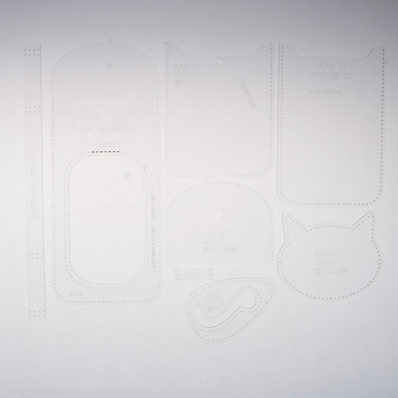 1 Set of Durable Clear Acrylic Cute Mini Phone Bag Wallet Stencil Template For DIY Leathercrafts