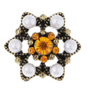 5 Pieces Alloy Flower Rhinestone Buttons With Shank DIY Decoration Sewing Crafts 22mm