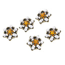 5 Pieces Alloy Flower Rhinestone Buttons With Shank DIY Decoration Sewing Crafts 22mm