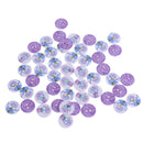 50 Pieces Flower Lavender 2-Hole Wood Button Sewing Buttons for DIY Scrapbooking