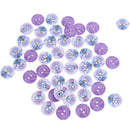 50 Pieces Flower Lavender 2-Hole Wood Button Sewing Buttons for DIY Scrapbooking