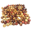 100 Pieces 10mm Mixed Round Wooden Beads for Bracelet Necklace Jewelry Making Loose Spacer Charms