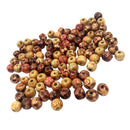 100 Pieces 10mm Mixed Round Wooden Beads for Bracelet Necklace Jewelry Making Loose Spacer Charms
