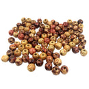 100 Pieces 10mm Mixed Round Wooden Beads for Bracelet Necklace Jewelry Making Loose Spacer Charms