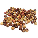 100 Pieces 10mm Mixed Round Wooden Beads for Bracelet Necklace Jewelry Making Loose Spacer Charms
