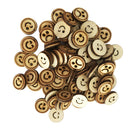 100 Pieces Chic Smiling Crying Faces Wood Pieces Embellishments for Wedding Party Decoration