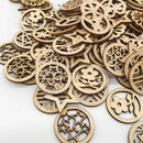100 Pieces Unfinished Wood Hollow Round Pieces for Wood Craft DIY Projects 30mm