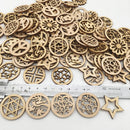 100 Pieces Unfinished Wood Hollow Round Pieces for Wood Craft DIY Projects 30mm