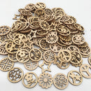 100 Pieces Unfinished Wood Hollow Round Pieces for Wood Craft DIY Projects 30mm