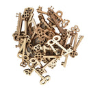 50 Pieces Mixed Unfinished Wood Key Shapes Wood Pieces for Cardmaking Scrapbooking