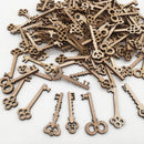 50 Pieces Mixed Unfinished Wood Key Shapes Wood Pieces for Cardmaking Scrapbooking