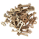 50 Pieces Mixed Unfinished Wood Key Shapes Wood Pieces for Cardmaking Scrapbooking