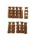 10Pcs Double Hole Metal Cord Lock Apparel Barrel Toggle Stopper Spring Stop