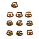 10 Pieces Alloy Dual Holes Toggle Cord Lock Ends Spring Adjuster String Stoppers