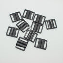 10 Sets Black Plastic Bra Strap Adjustment Buckle Underwear Sliders Clips Lingerie