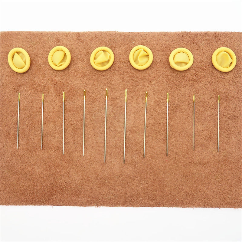 1 Set Leather Tools Craft DIY Hand Stitching Kit with Groover Awl Waxed Thimble Thread Cutting Board for Sewing Leather, Canvas or Other Leathercraft Projects