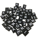 100 Pcs Bulk Wooden 26 Alphabet Tiles with White Silkscreen Letters & Numbers for Game Crafts