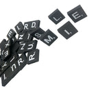 100 Pcs Bulk Wooden 26 Alphabet Tiles with White Silkscreen Letters & Numbers for Game Crafts